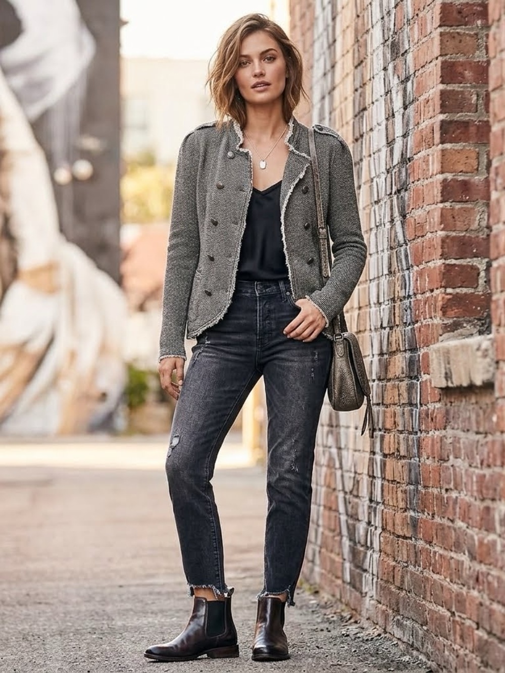 Vintage  Unique Find Stretch Cotton Tailored Medium  Miliary Style Jacket